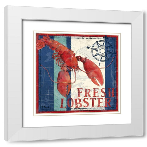 Deep Sea Lobster White Modern Wood Framed Art Print with Double Matting by Brent, Paul