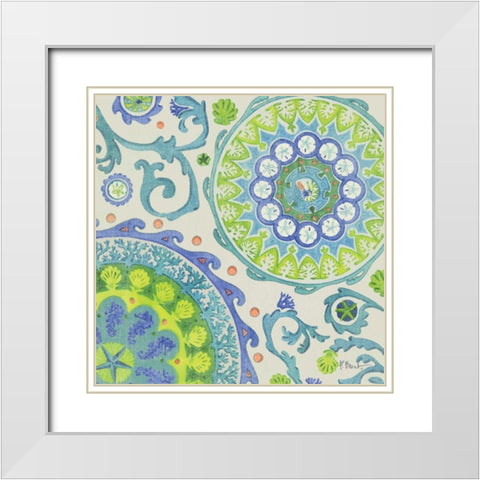Coastal Suzani II White Modern Wood Framed Art Print with Double Matting by Brent, Paul