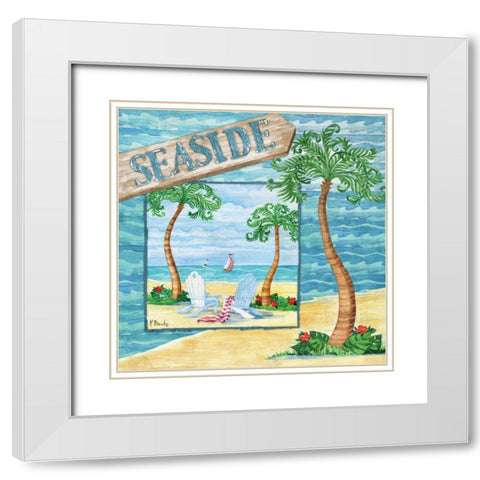Whimsy Bay Collage I White Modern Wood Framed Art Print with Double Matting by Brent, Paul