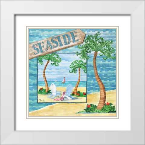 Whimsy Bay Collage I White Modern Wood Framed Art Print with Double Matting by Brent, Paul