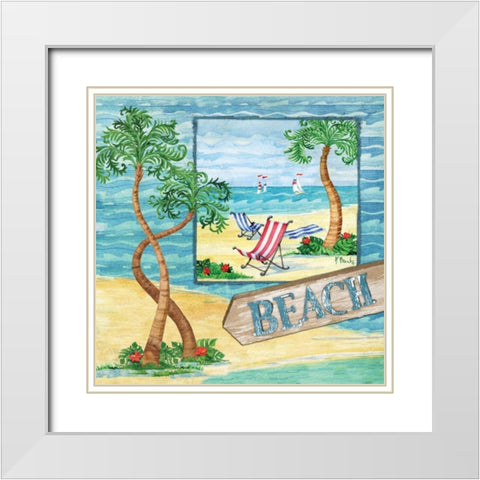 Whimsy Bay Collage II White Modern Wood Framed Art Print with Double Matting by Brent, Paul
