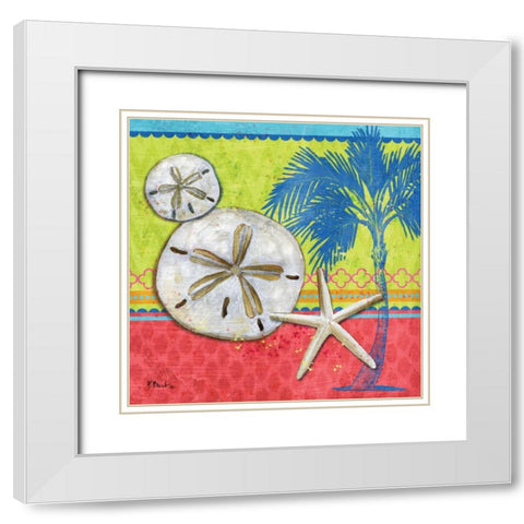 Pacific Shells II White Modern Wood Framed Art Print with Double Matting by Brent, Paul