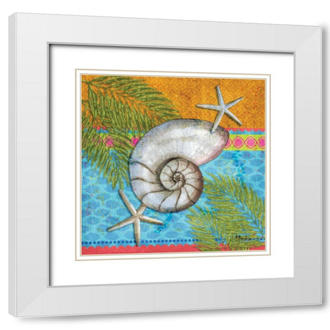 Pacific Shells III White Modern Wood Framed Art Print with Double Matting by Brent, Paul
