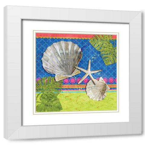 Pacific Shells IV White Modern Wood Framed Art Print with Double Matting by Brent, Paul
