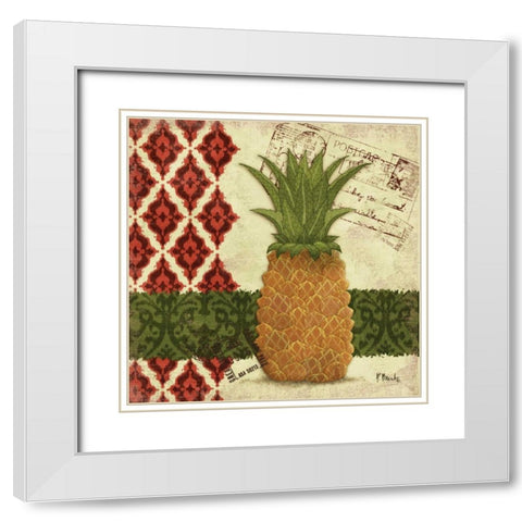 Thai Pineapple I White Modern Wood Framed Art Print with Double Matting by Brent, Paul