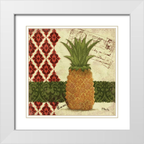 Thai Pineapple I White Modern Wood Framed Art Print with Double Matting by Brent, Paul