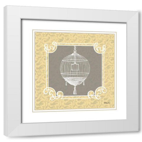 Tres Jolie III White Modern Wood Framed Art Print with Double Matting by Brent, Paul