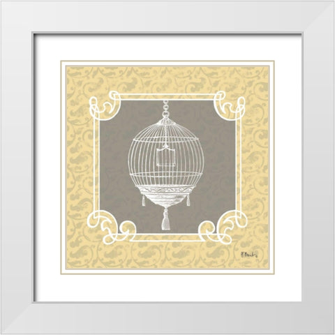 Tres Jolie III White Modern Wood Framed Art Print with Double Matting by Brent, Paul