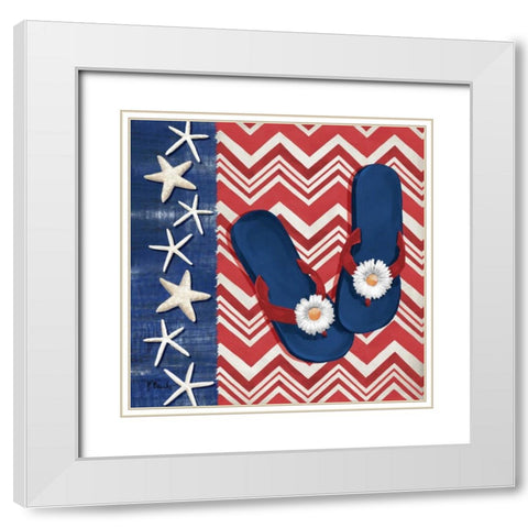 Americas Beach I White Modern Wood Framed Art Print with Double Matting by Brent, Paul