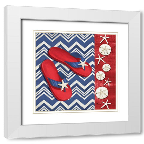 Americas Beach II White Modern Wood Framed Art Print with Double Matting by Brent, Paul