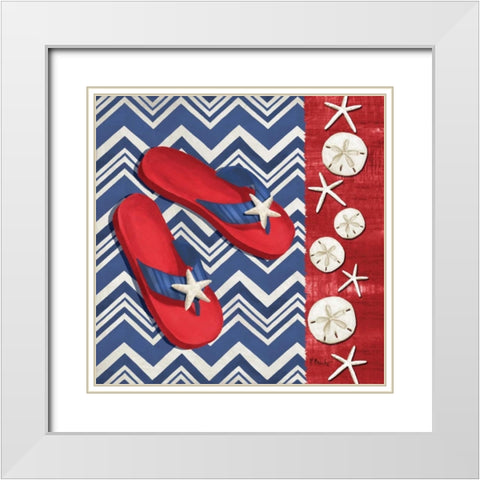 Americas Beach II White Modern Wood Framed Art Print with Double Matting by Brent, Paul