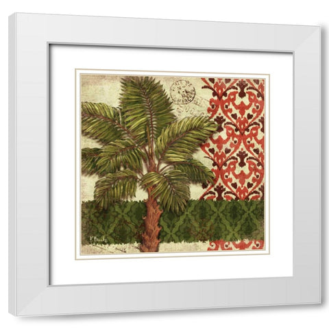 Thai Palm II White Modern Wood Framed Art Print with Double Matting by Brent, Paul