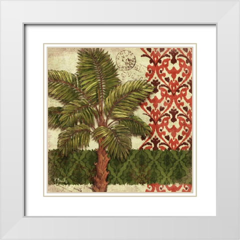 Thai Palm II White Modern Wood Framed Art Print with Double Matting by Brent, Paul