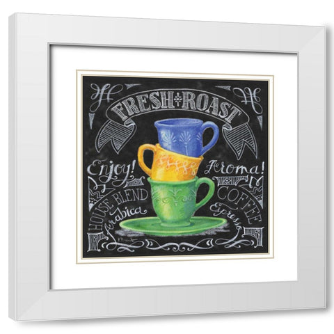 Chalkboard Coffee I White Modern Wood Framed Art Print with Double Matting by Brent, Paul