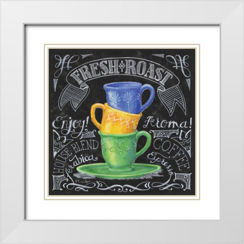Chalkboard Coffee I White Modern Wood Framed Art Print with Double Matting by Brent, Paul