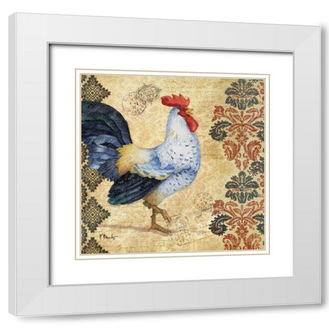 Gourmet Rooster III White Modern Wood Framed Art Print with Double Matting by Brent, Paul