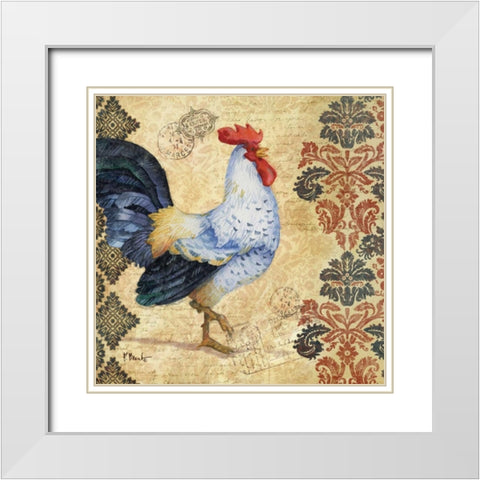 Gourmet Rooster III White Modern Wood Framed Art Print with Double Matting by Brent, Paul