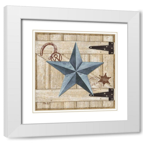 Barn Star II White Modern Wood Framed Art Print with Double Matting by Brent, Paul