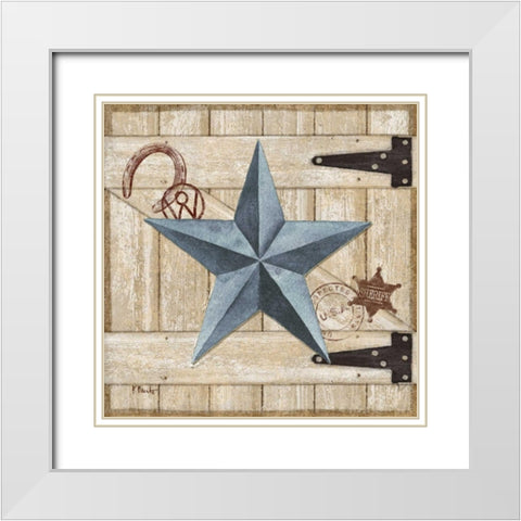 Barn Star II White Modern Wood Framed Art Print with Double Matting by Brent, Paul