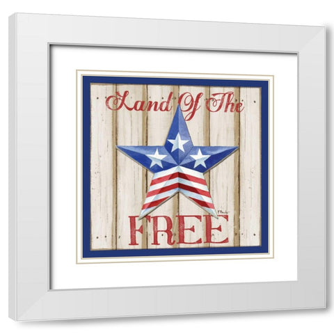 Patriotic Barn Star I White Modern Wood Framed Art Print with Double Matting by Brent, Paul