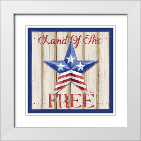 Patriotic Barn Star I White Modern Wood Framed Art Print with Double Matting by Brent, Paul