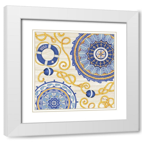 Nautical Suzani II White Modern Wood Framed Art Print with Double Matting by Brent, Paul