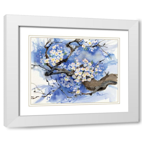 Cherry Blossoms II White Modern Wood Framed Art Print with Double Matting by Brent, Paul