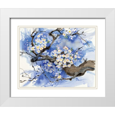Cherry Blossoms II White Modern Wood Framed Art Print with Double Matting by Brent, Paul
