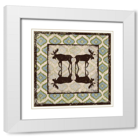 Modern Lodge Azure II White Modern Wood Framed Art Print with Double Matting by Brent, Paul