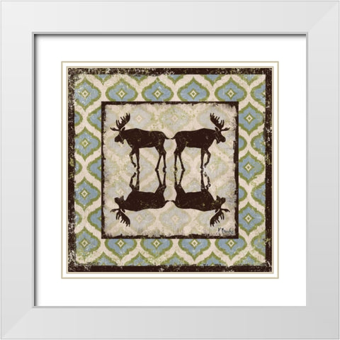 Modern Lodge Azure II White Modern Wood Framed Art Print with Double Matting by Brent, Paul