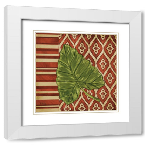 Sunset Cay Palm III White Modern Wood Framed Art Print with Double Matting by Brent, Paul