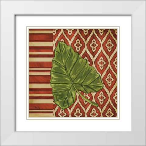 Sunset Cay Palm III White Modern Wood Framed Art Print with Double Matting by Brent, Paul