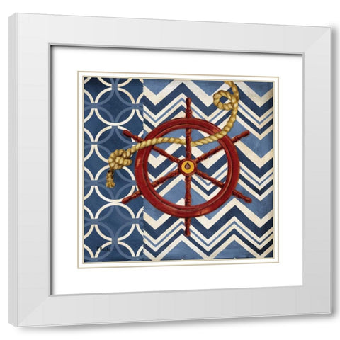 Anchors Away III White Modern Wood Framed Art Print with Double Matting by Brent, Paul