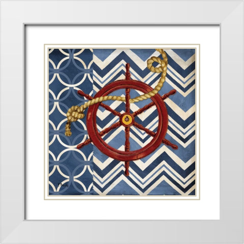 Anchors Away III White Modern Wood Framed Art Print with Double Matting by Brent, Paul
