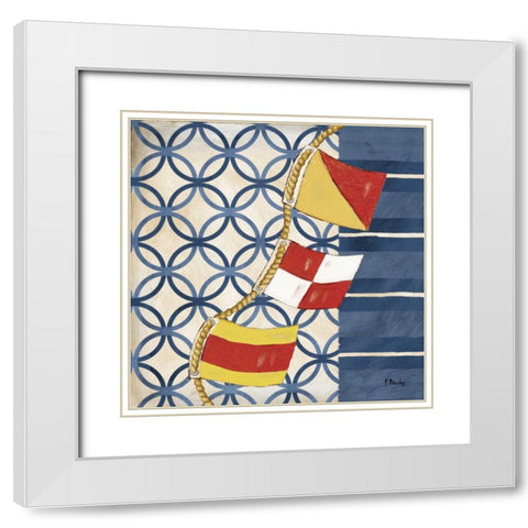 Anchors Away IV White Modern Wood Framed Art Print with Double Matting by Brent, Paul
