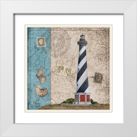Harbor Point I White Modern Wood Framed Art Print with Double Matting by Brent, Paul