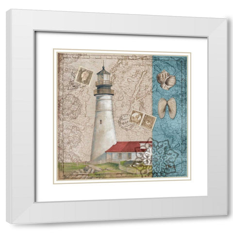 Harbor Point II White Modern Wood Framed Art Print with Double Matting by Brent, Paul