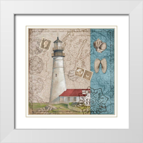 Harbor Point II White Modern Wood Framed Art Print with Double Matting by Brent, Paul