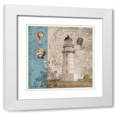 Harbor Point III White Modern Wood Framed Art Print with Double Matting by Brent, Paul