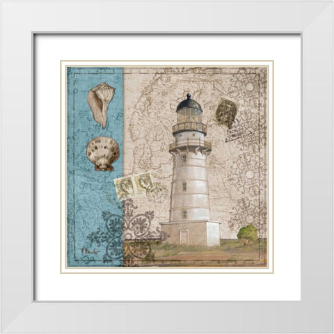 Harbor Point III White Modern Wood Framed Art Print with Double Matting by Brent, Paul