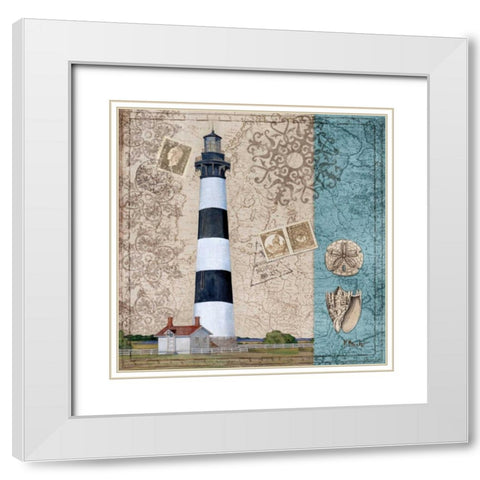Harbor Point IV White Modern Wood Framed Art Print with Double Matting by Brent, Paul
