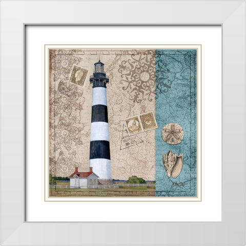 Harbor Point IV White Modern Wood Framed Art Print with Double Matting by Brent, Paul