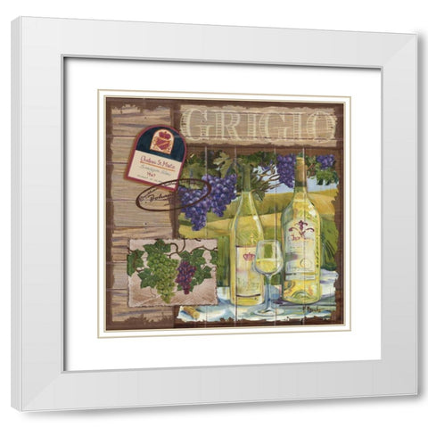 Wine Country Collage I White Modern Wood Framed Art Print with Double Matting by Brent, Paul