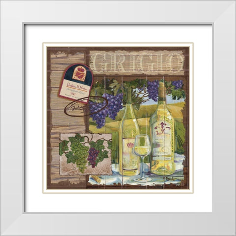 Wine Country Collage I White Modern Wood Framed Art Print with Double Matting by Brent, Paul