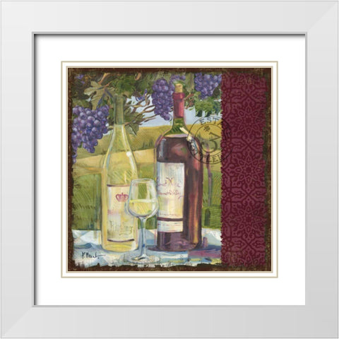 At the Vineyard II White Modern Wood Framed Art Print with Double Matting by Brent, Paul