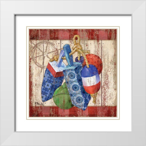 Knotical II White Modern Wood Framed Art Print with Double Matting by Brent, Paul