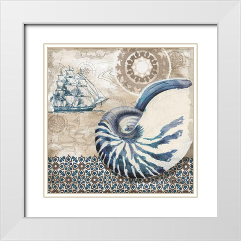 Tide Pool Shells I White Modern Wood Framed Art Print with Double Matting by Brent, Paul
