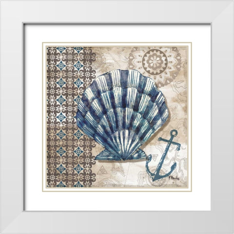 Tide Pool Shells II White Modern Wood Framed Art Print with Double Matting by Brent, Paul