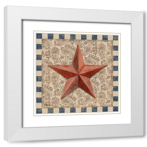 American Barn Star I White Modern Wood Framed Art Print with Double Matting by Brent, Paul
