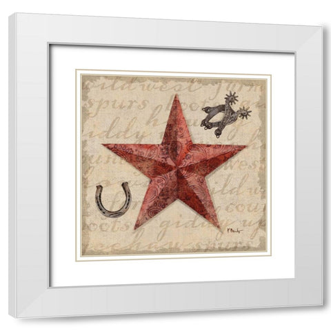 Bandana Barn Star I White Modern Wood Framed Art Print with Double Matting by Brent, Paul